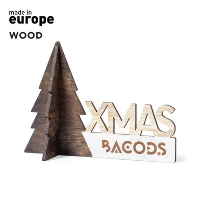 Enfeite Natal Árvore Madeira Bicolor Gemind | XMAS Recortado Fácil Montagem Made in Europe | 15,5x11cm | Brinde
