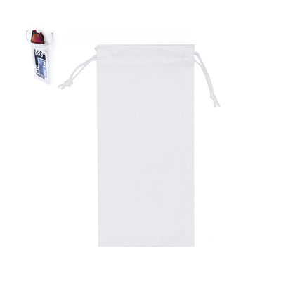Bolsa Óculos Sublimação Ekai | Poliéster Branco Fecho Cordão | Full Color | Brinde Sublimação