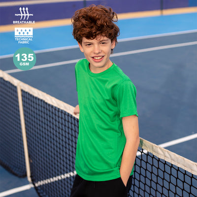 T-Shirt Técnica Criança Rox 100% Poliéster 135g/m² | Design Favos | Brinde Desportivo Infantil