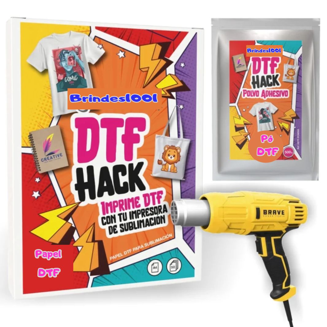 Kit completo para sublimação de algodão, madeira, papelão ou couro - DTF Hack A4