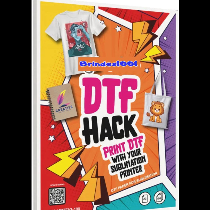 Papel DTF Hack A4 - Sublimação em Algodão sem Trocar Impressora (50 folhas)