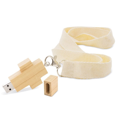 Memória USB Cruz de Bambu 32GB | Personalizável
