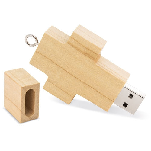 Memória USB Cruz de Bambu 32GB | Personalizável