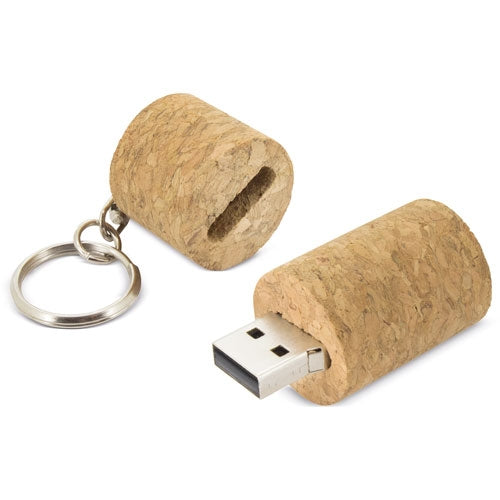 Porta-Chaves em Cortiça com USB 32GB Jasper | Brinde Sustentável Personalizável