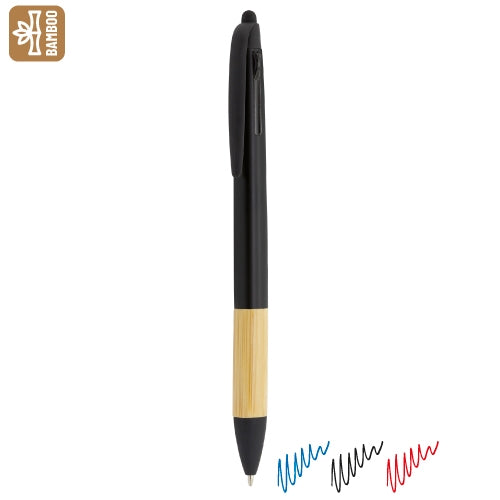 Caneta Punteiro 3 Cores Bambú "irvin — Brindes1001