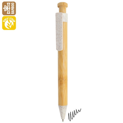 Caneta de Bambú e Fibra de Trigo "kobax — Brindes1001