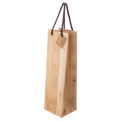 Bolsa Papel Efeito Madeira 1 Garrafa "abeto — detalhe