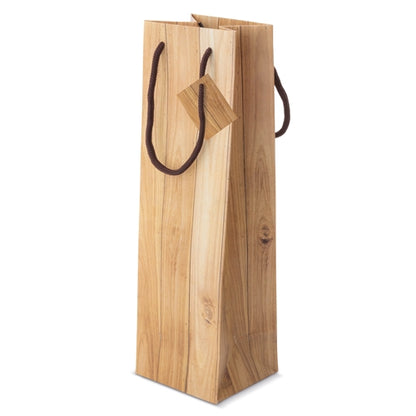 Bolsa Papel Efeito Madeira 1 Garrafa "abeto — Brindes1001