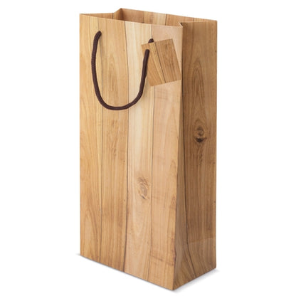 Bolsa Papel Efeito Madeira 2 Garrafa "abeto — Brindes1001