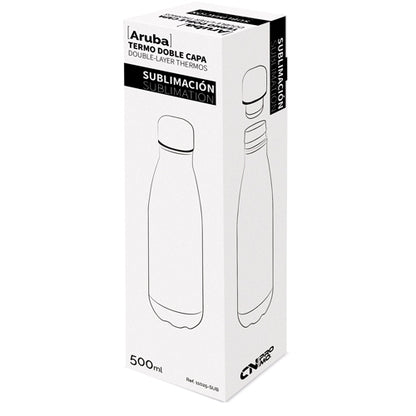 Garrafa Térmica de Dupla Parede para Sublimação 500ml "aruba — detalhe