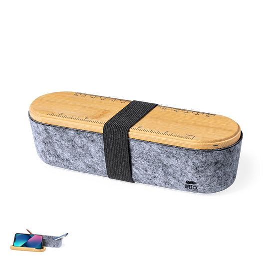 Estojo | Glaston | Feltro RPET/ Bambu | 19.8 x 5.6 x 6.3 cm