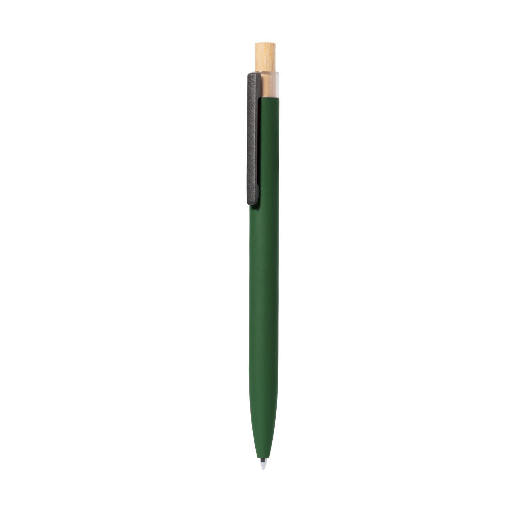 Esferográfica Bambu/ Alumínio Reciclado. Acabamento Aborrachado Adam