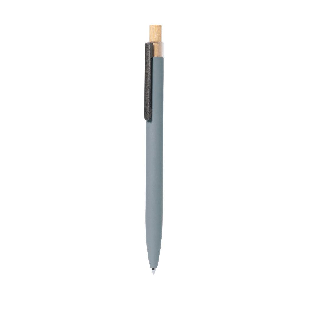 Esferográfica Bambu/ Alumínio Reciclado. Acabamento Aborrachado Adam