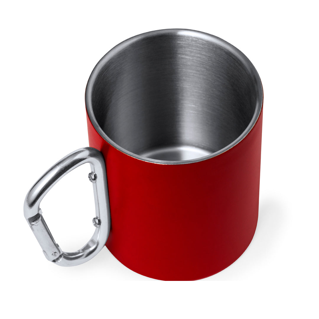 Caneca Aço Inox Reciclado Lecrer 300ml - Parede Dupla Mosquetão Caixa Kraft