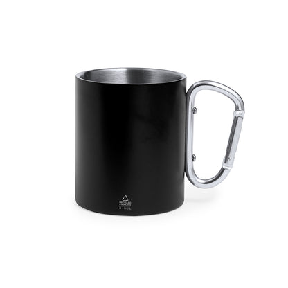 Caneca Aço Inox Reciclado Lecrer 300ml - Parede Dupla Mosquetão Caixa Kraft