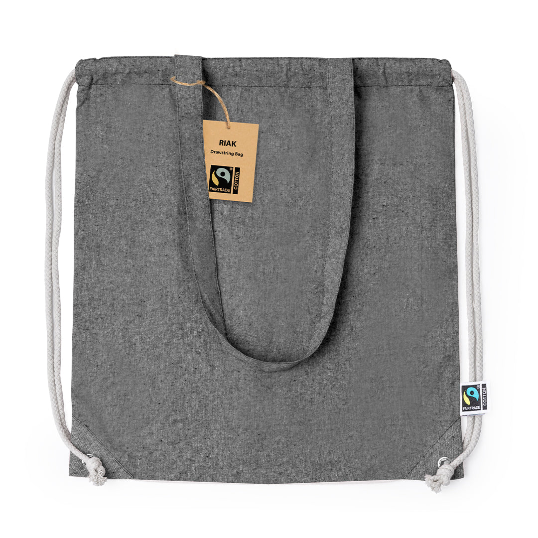 Mochila Saco | Riak Fairtrade | Algodão Reciclado 140  | 38 x 42 cm | 5 Cores