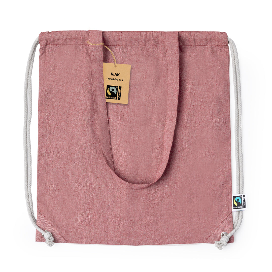 Mochila Saco | Riak Fairtrade | Algodão Reciclado 140  | 38 x 42 cm | 5 Cores