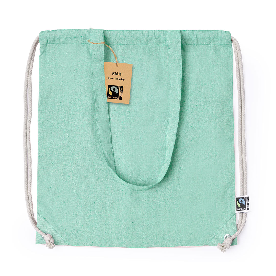 Mochila Saco | Riak Fairtrade | Algodão Reciclado 140  | 38 x 42 cm | 5 Cores