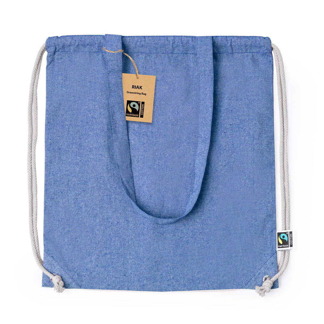 Mochila Saco | Riak Fairtrade | Algodão Reciclado 140  | 38 x 42 cm | 5 Cores