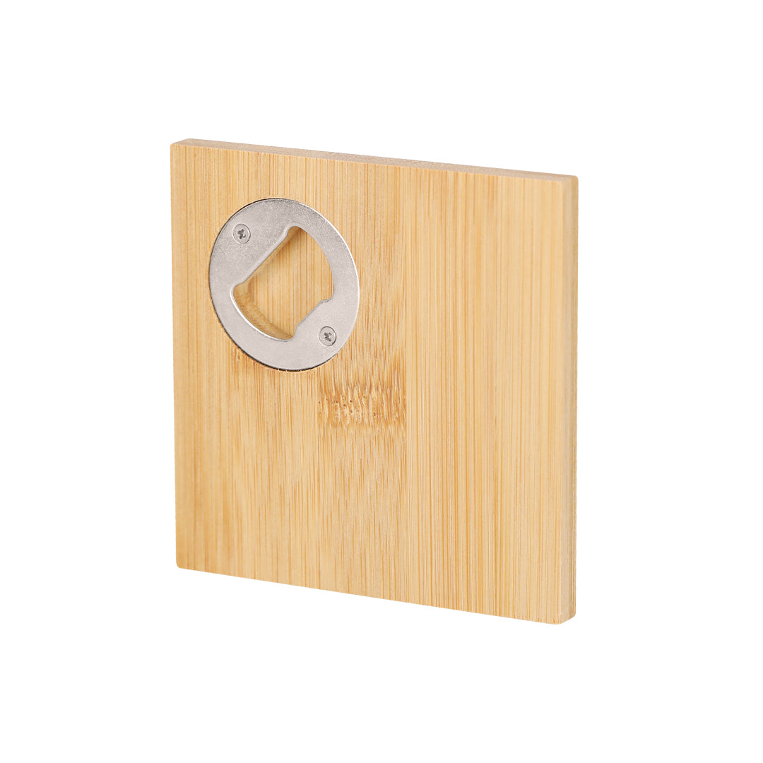 Base para Vasos con Abrecápsulas Integrado Bambú | Caja Kraft | Grabado Láser