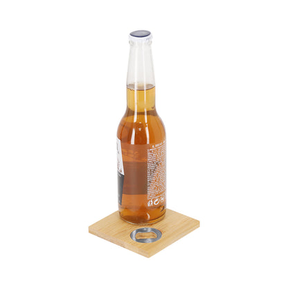 Base para Vasos con Abrecápsulas Integrado Bambú | Caja Kraft | Grabado Láser