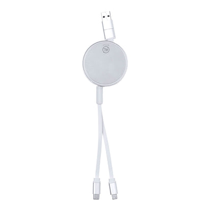 Cable Cargador 3 en 1 Freu | Aluminio Reciclado GRS Extensible | USB-C Lightning Micro USB | 6 Colores