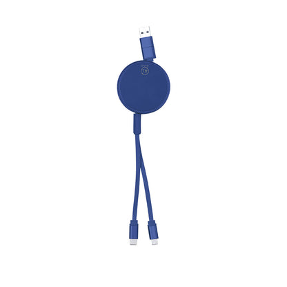 Cable Cargador 3 en 1 Freu | Aluminio Reciclado GRS Extensible | USB-C Lightning Micro USB | 6 Colores