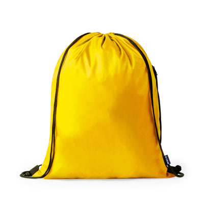 Mochila Saco RPET 210T Hildan | Bolso Lateral Cordões Automáticos Branco Sublimação | 35x46cm | Brinde Eco
