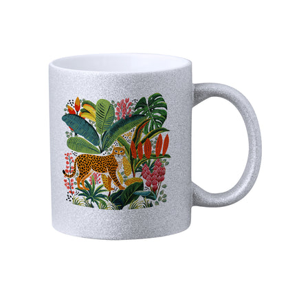 Caneca Sublimação 350ml Prateada Glitter - Efeito Brilhante