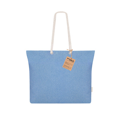 Bolsa de Playa Algodón Reciclado Coulan | 220g/m² Trenzado Bolso Asas Naturales | 55x39x15cm | 5 Colores