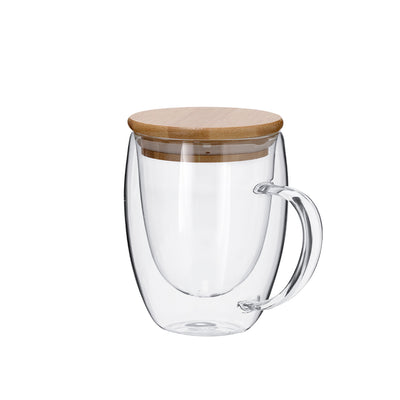 Helmar — Taza Térmica Vidrio Borosilicato 300ml + Tapa Bambú | Sostenible