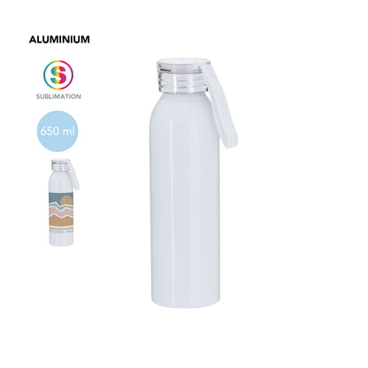 Botella Sublimación Alori Aluminio 650ml | Blanco Brillo | Regalo Personalizable