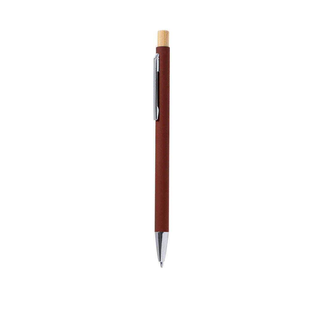 Esferográfica Bambu/ Alumínio Reciclado. Acabamento Aborrachado Kosif