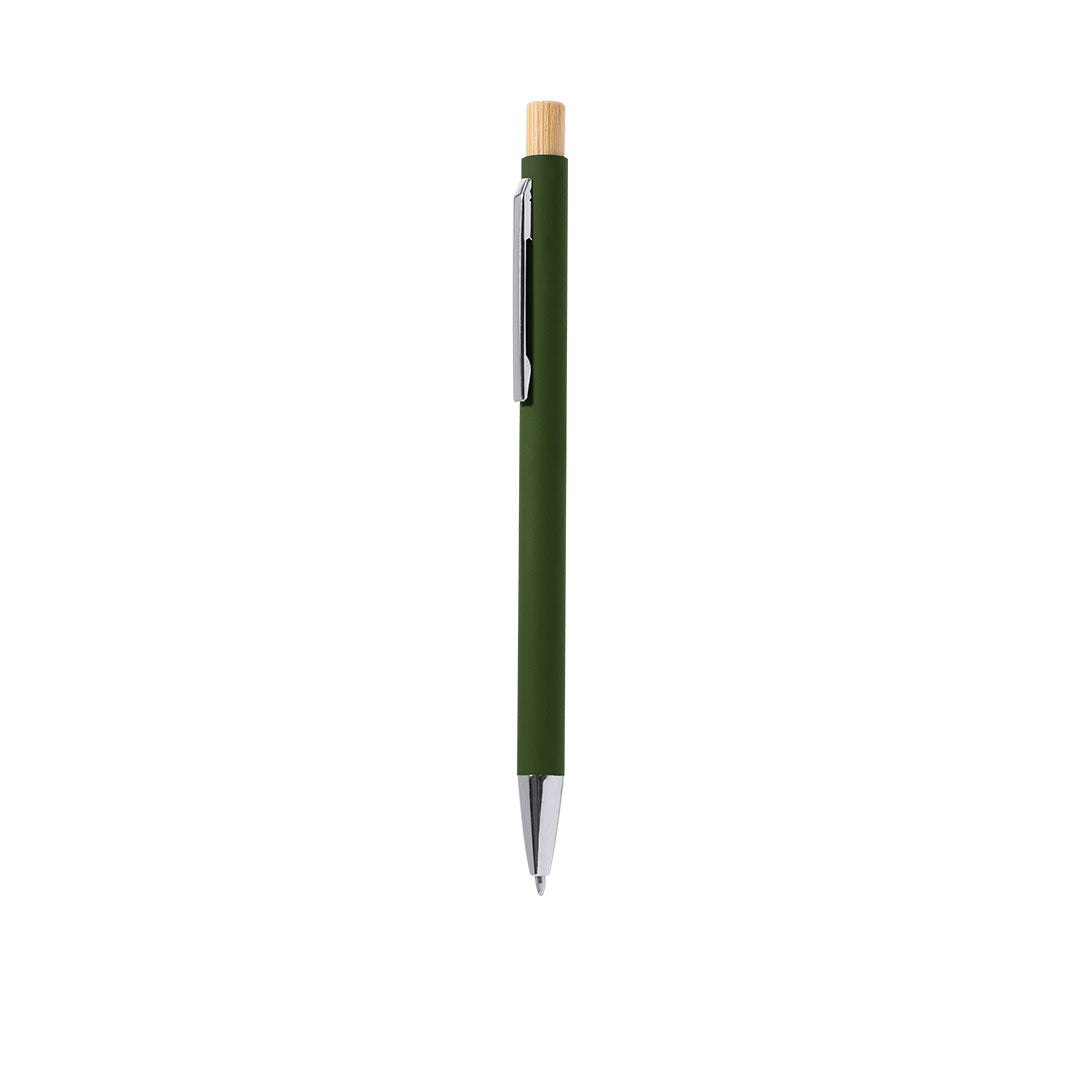 Esferográfica Bambu/ Alumínio Reciclado. Acabamento Aborrachado Kosif