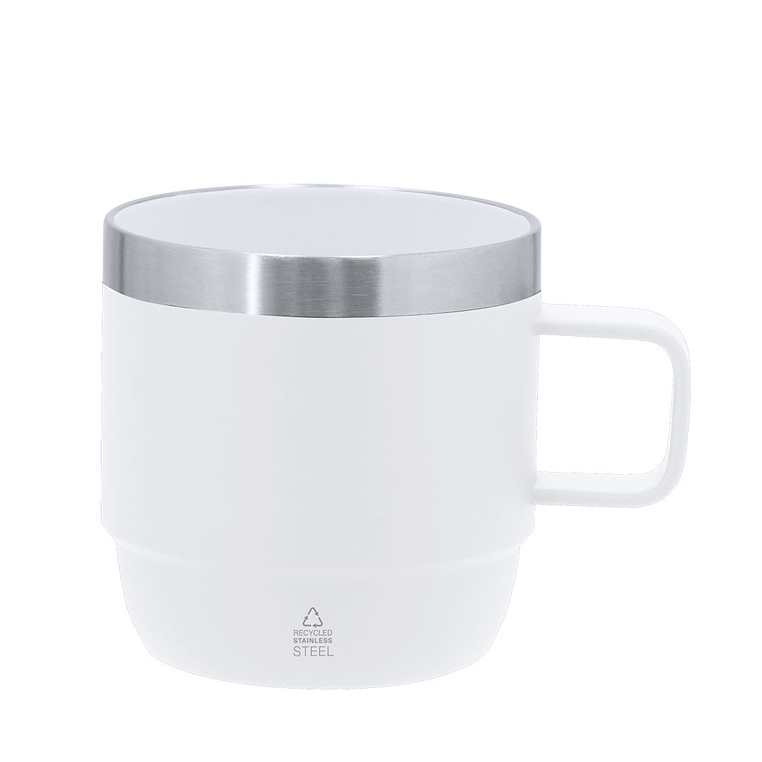 Taza Acero Inoxidable Reciclado Milayka 180ml - Doble Pared Interior Cerámico