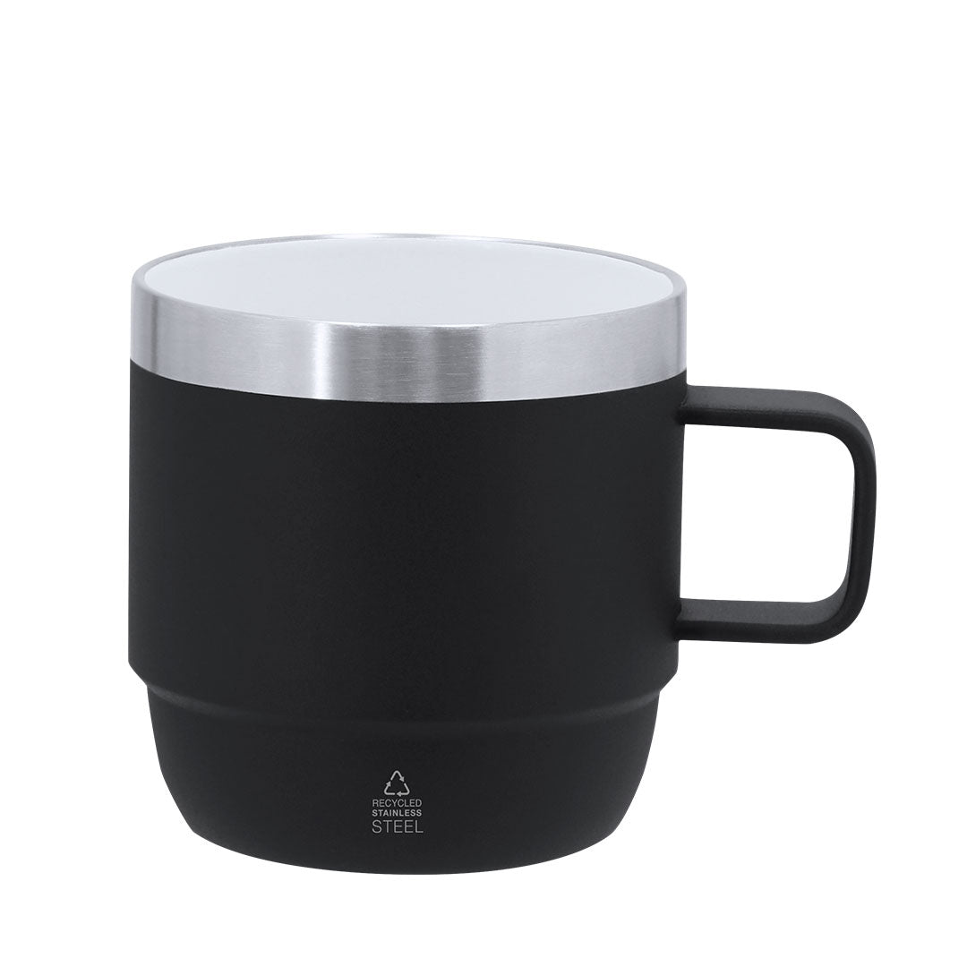Taza Acero Inoxidable Reciclado Milayka 180ml - Doble Pared Interior Cerámico