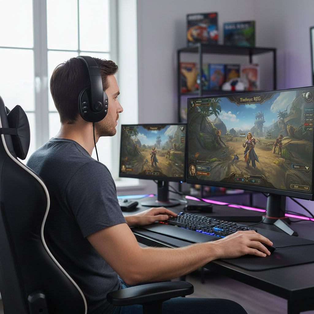 Auscultadores Gamer Sohan LED Multicolor - Som Surround Microfone