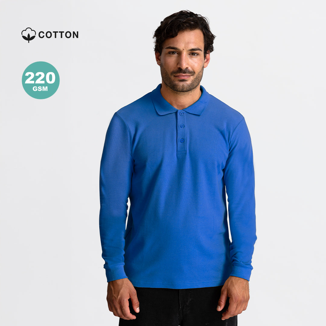 Polo Adulto Manga Larga Charlot 220g - 100% Algodón Ring Spun Piqué