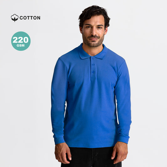 Polo Adulto Manga Comprida Charlot 220g - 100% Algodão Ring Spun Piqué