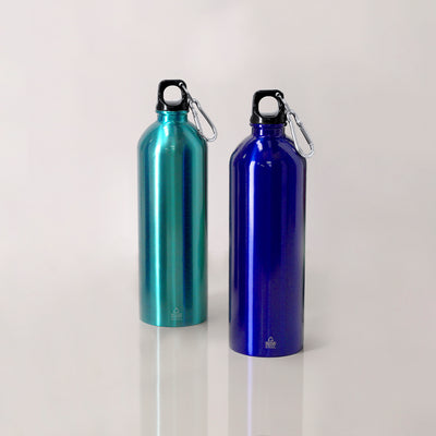 Garrafa Aço Inox Reciclado 800ml Graims | Tampa Rosca Preta Mosquetão Metálico | Brinde Premium Eco