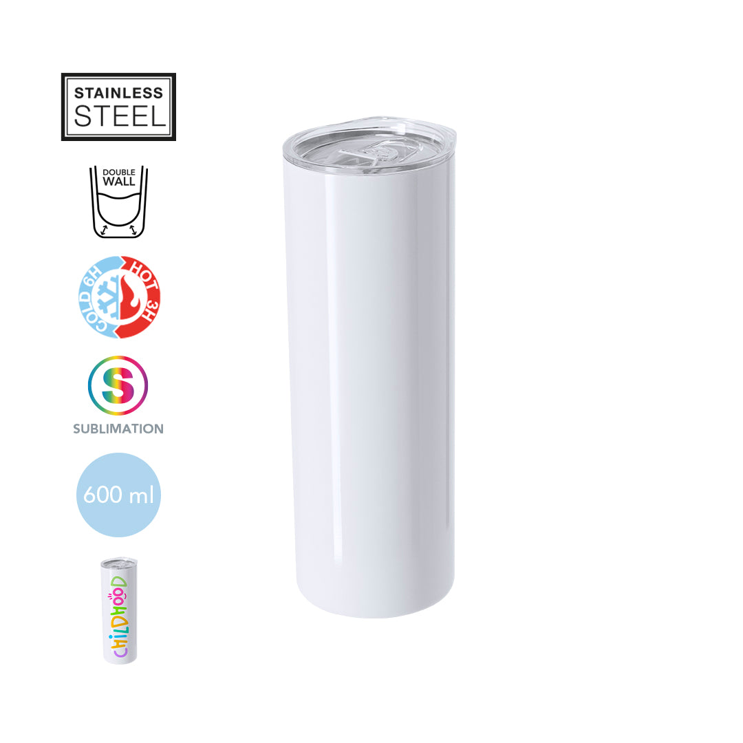 Copo Térmico Mizu Sublimação 600ml - Aço Inox Parede Dupla Livre BPA