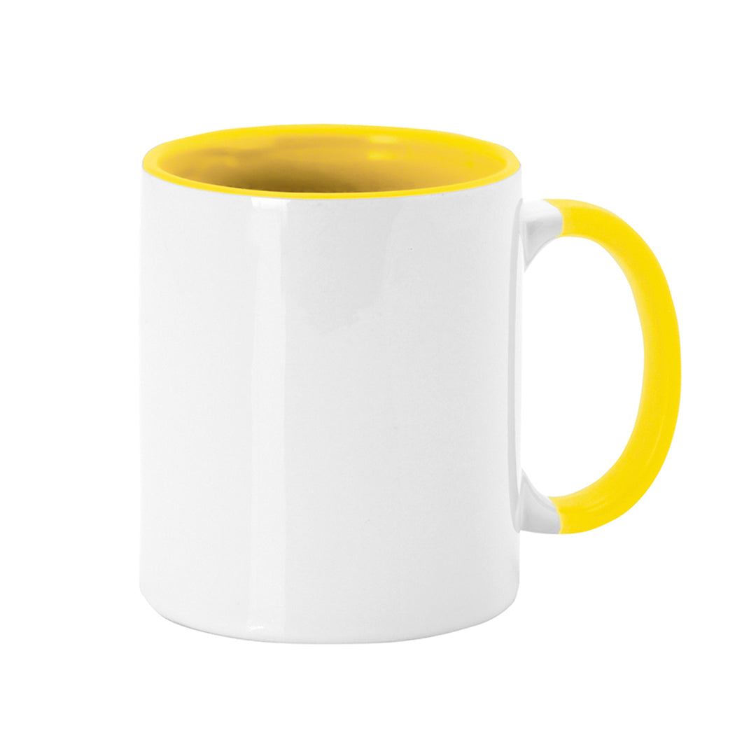 Caneca Sublimação Bicolor Amarelo