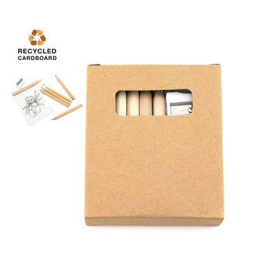 Set de Colorir 8 Peças com Bloco de Notas | Brinde Infantil Personalizável