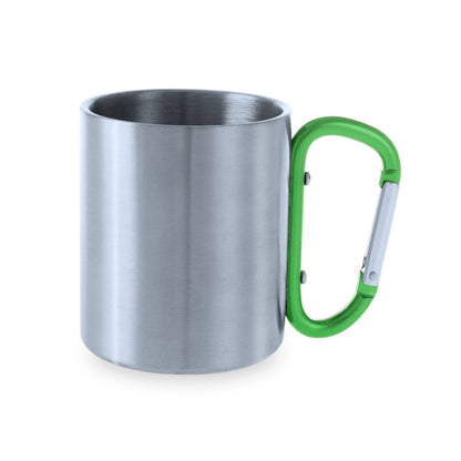 Taza Bastic Acero Inox 220ml | Asa Mosquetón | Caja Kraft | Grabado Láser