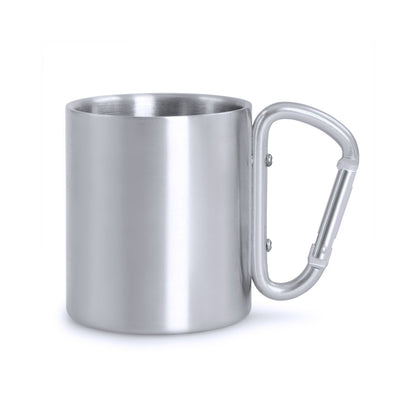 Taza Bastic Acero Inox 220ml | Asa Mosquetón | Caja Kraft | Grabado Láser