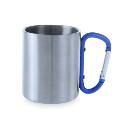 Taza Bastic Acero Inox 220ml | Asa Mosquetón | Caja Kraft | Grabado Láser