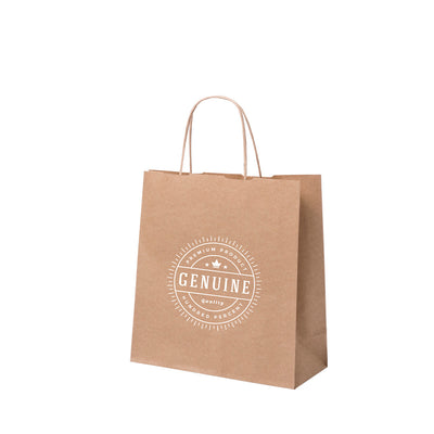Saco Papel Natural Centio | 100g/m² Alças Curtas Reforçadas 7kg | 22x23x9cm | Brinde Eco