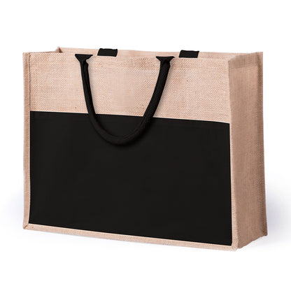 Bolsa Cekon Yute + Algodón | Bolsillo Delantero | Resistente hasta 10kg | Regalo Ecológico
