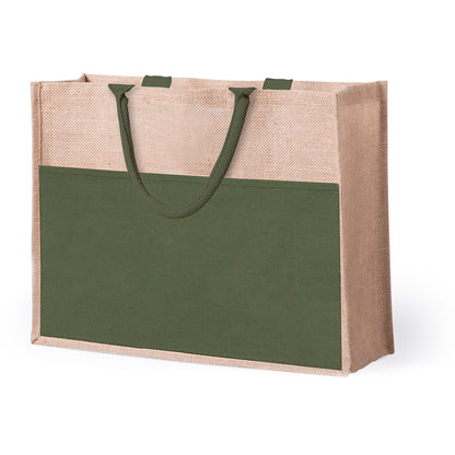 Bolsa Cekon Yute + Algodón | Bolsillo Delantero | Resistente hasta 10kg | Regalo Ecológico