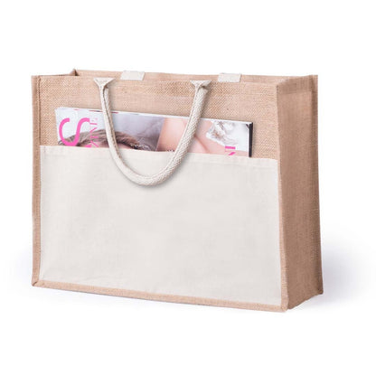 Bolsa Cekon Yute + Algodón | Bolsillo Delantero | Resistente hasta 10kg | Regalo Ecológico